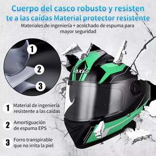 Foto 3 | Cascos Para Motociclismo Abatible Visor Doble Antivaho Hd Eo Safe Imports Esi-17011 Multicolor