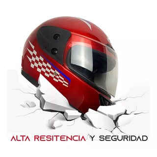 Foto 2 | Casco Para Motocicleta Con Visor Protector Certificación Ce Talla M Eo Safe Imports Esi-17002 Rojo