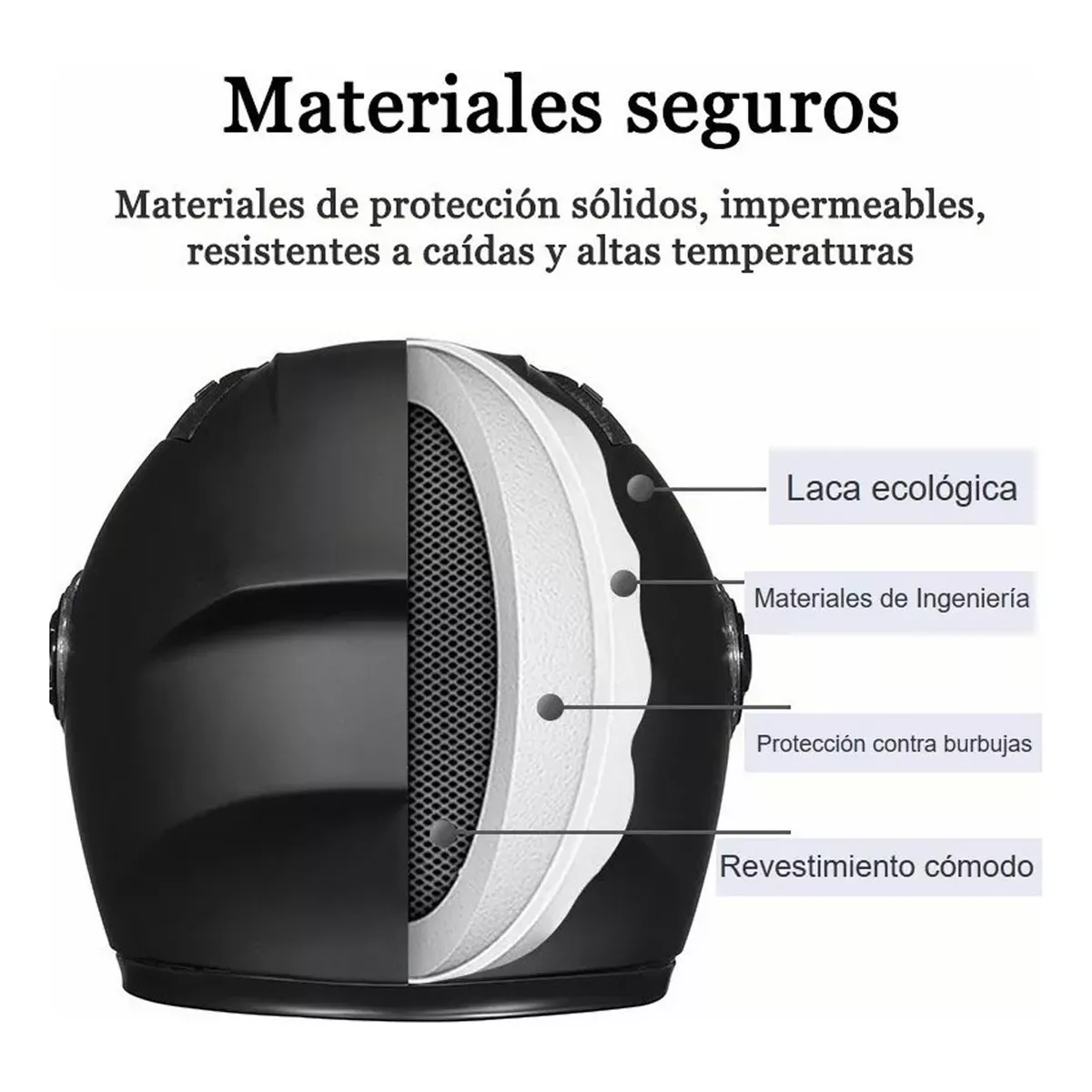Foto 4 pulgar | Casco De Moto Con Doble Visera Eo Safe Imports Esi-17016 Negro