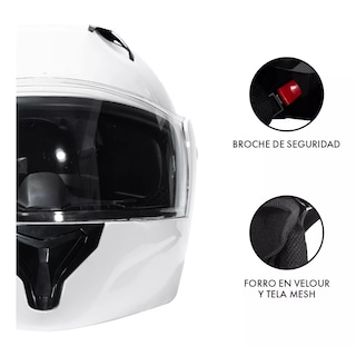 Foto 4 | Casco Moto Abatible Plegable Talla M/g Eo Safe Imports Esi-17817 Blanco