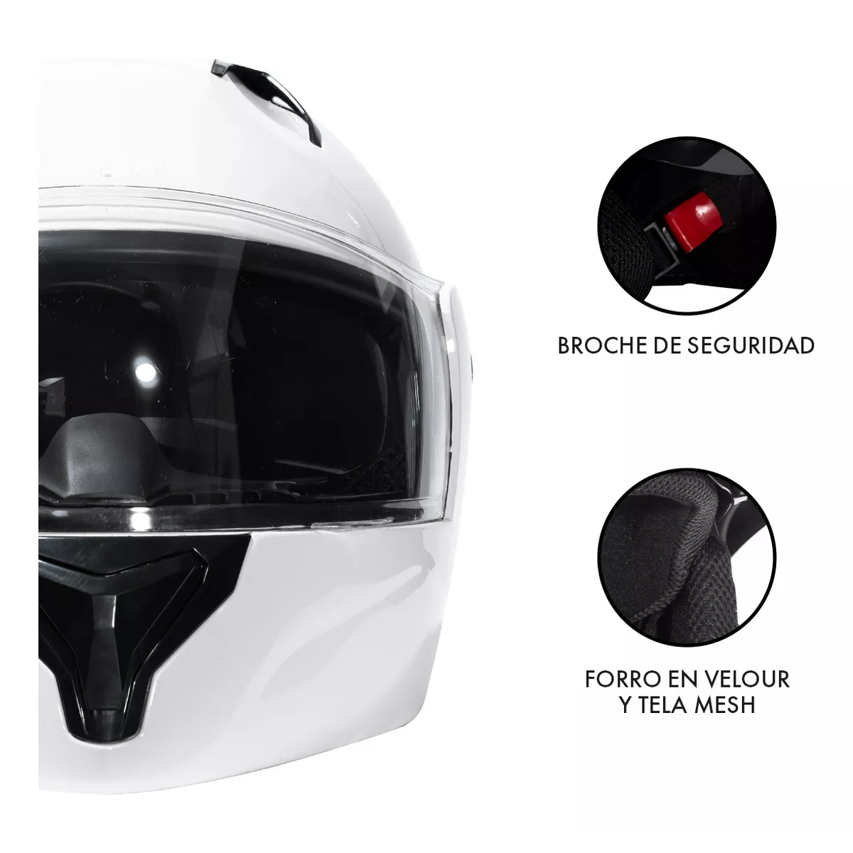 Foto 5 pulgar | Casco Moto Abatible Plegable Talla L/xl Eo Safe Imports Esi-17818 Blanco