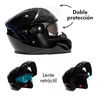 Foto 3 | Casco Moto Abatible Plegable Gafas Talla: L Eo Safe Imports Esi-17824 Negro
