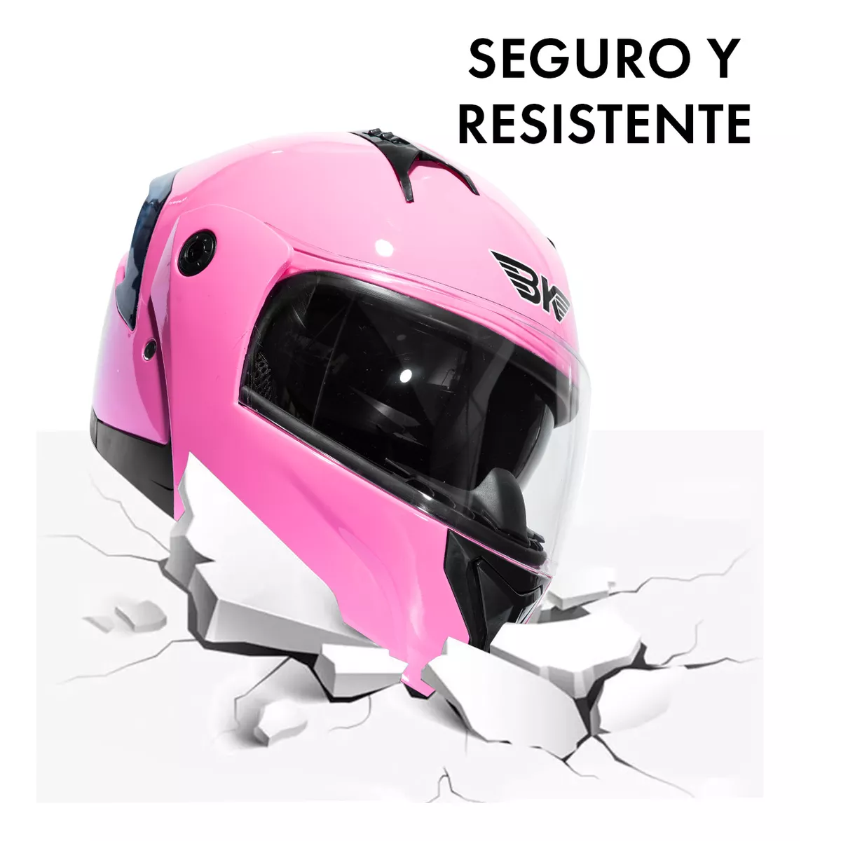 Foto 4 pulgar | Casco Moto Abatible Plegable Gafas Talla: L Eo Safe Imports Esi-17828 Rosa