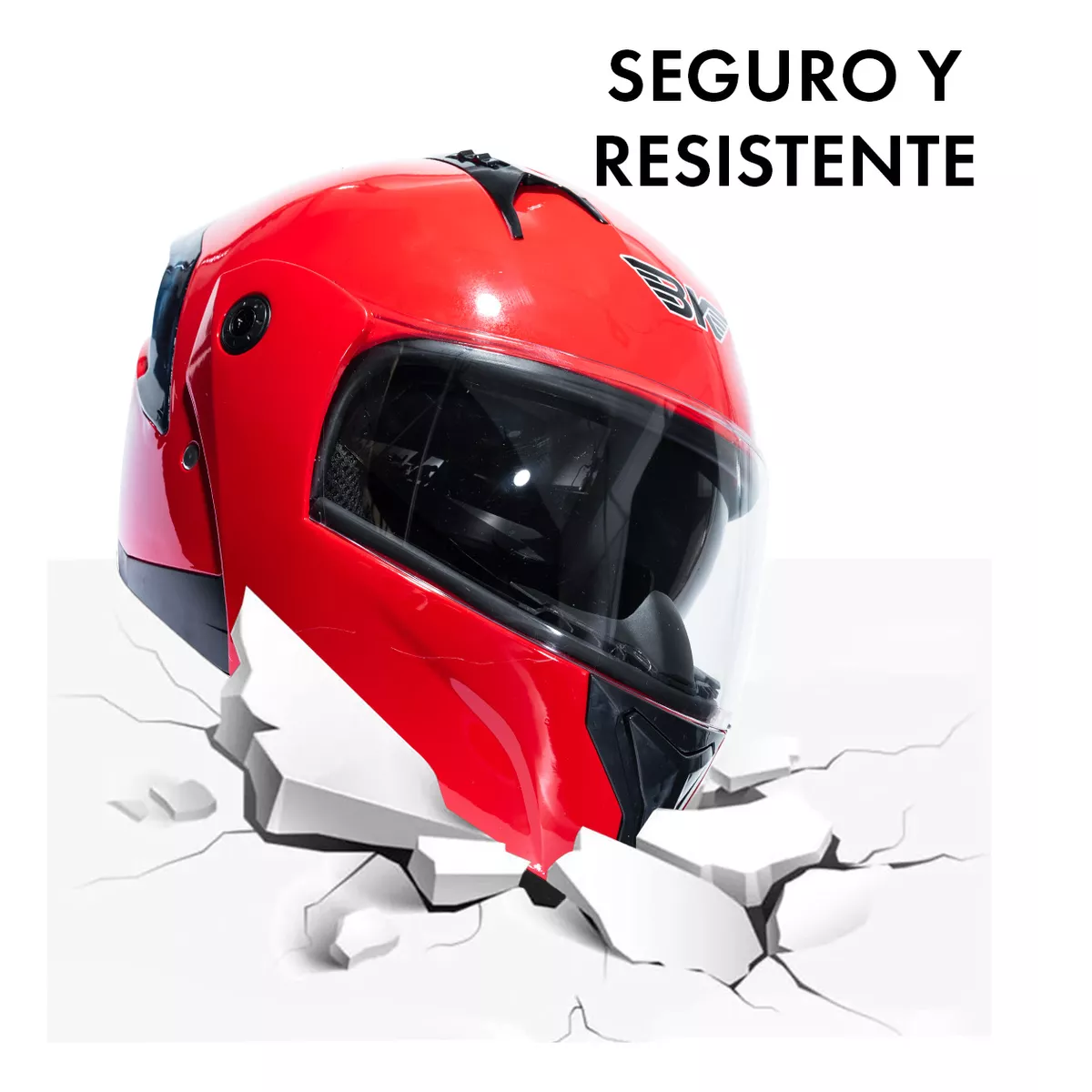 Foto 3 pulgar | Casco Moto Abatible Plegable Gafas Talla: M Eo Safe Imports Esi-17825 Rojo