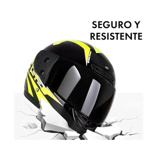 Foto 2 | Casco Para Motocicleta Con Visor Protector Talla L Eo Safe Imports Esi-18999 Amariillo