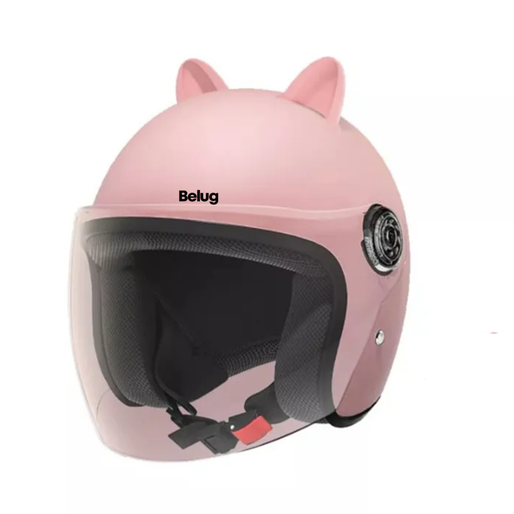 Foto 2 pulgar | Casco De Coche Eléctrico Con Orejas De Conejo Belug  Color Rosa