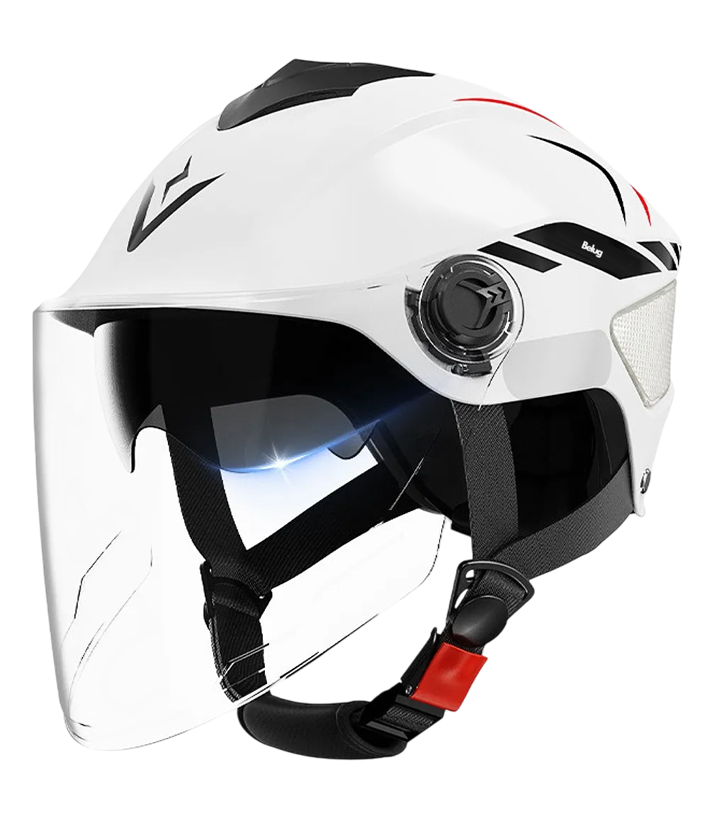 Foto 1 | Casco Motocicleta  Belug Abierto 3/4 Visera Doble Hd Abatible Blanco