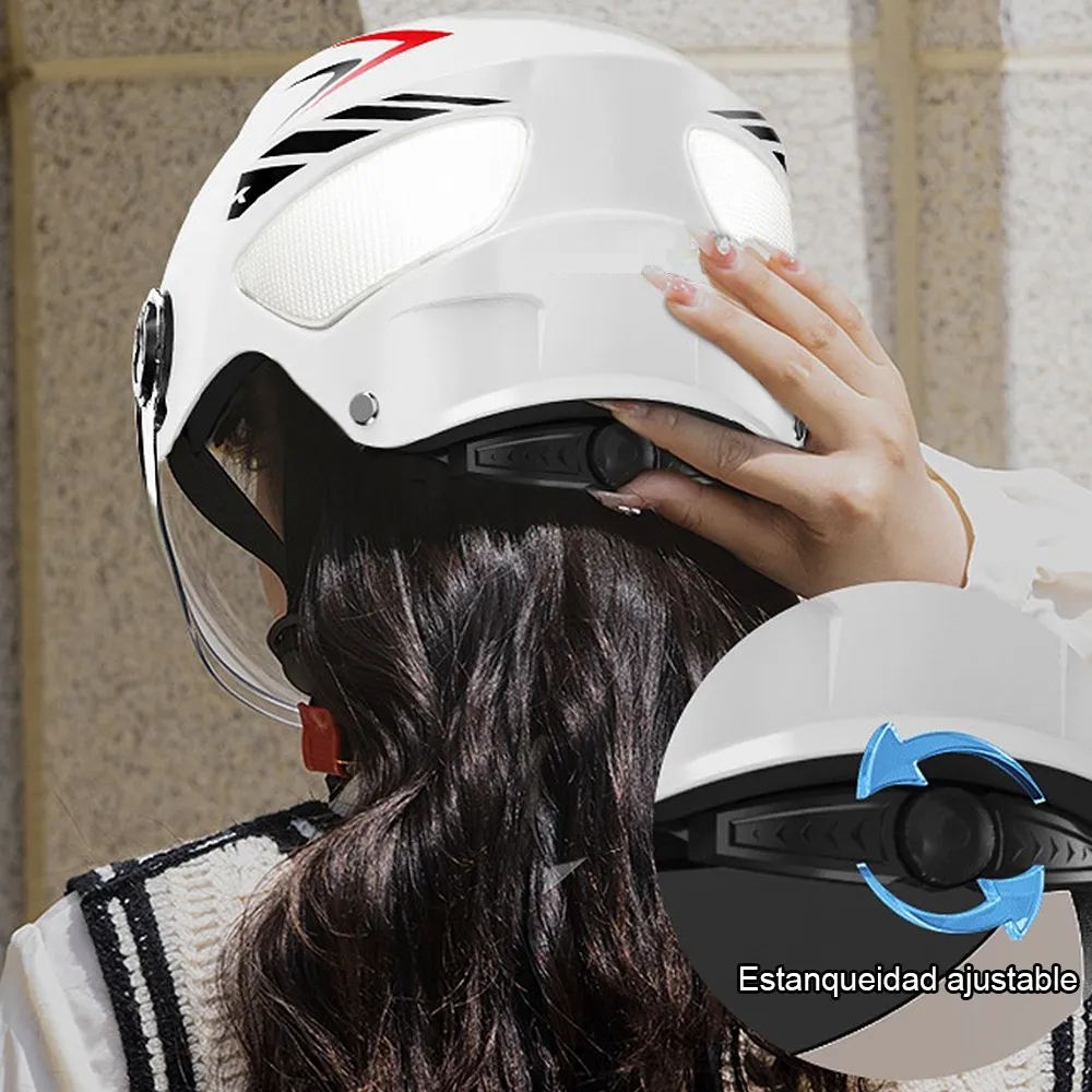Foto 4 | Casco Motocicleta  Belug Abierto 3/4 Visera Doble Hd Abatible Blanco