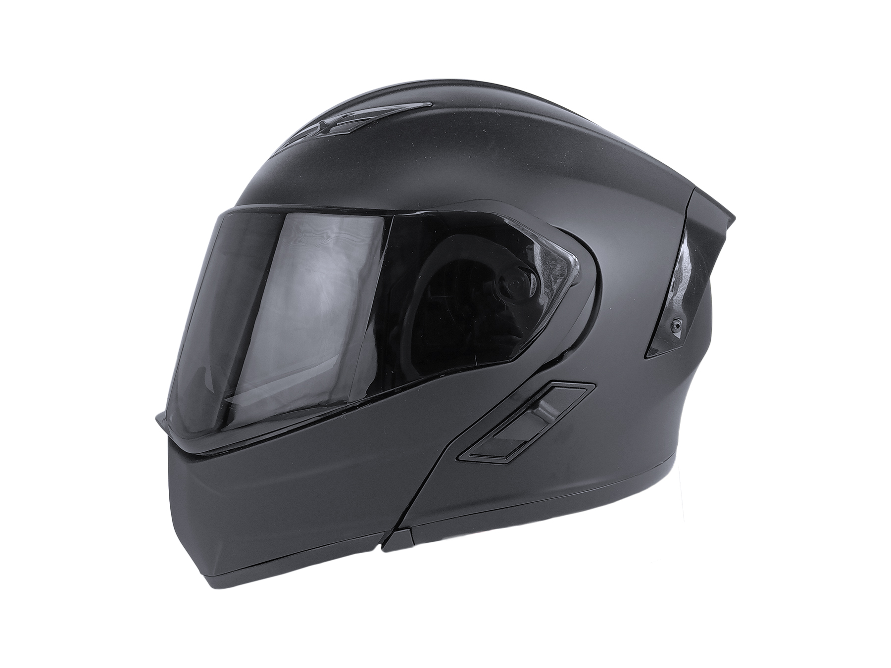 Casco Abatible para Motociclista Kov Estelar color Negro Mate con Luz Trasera