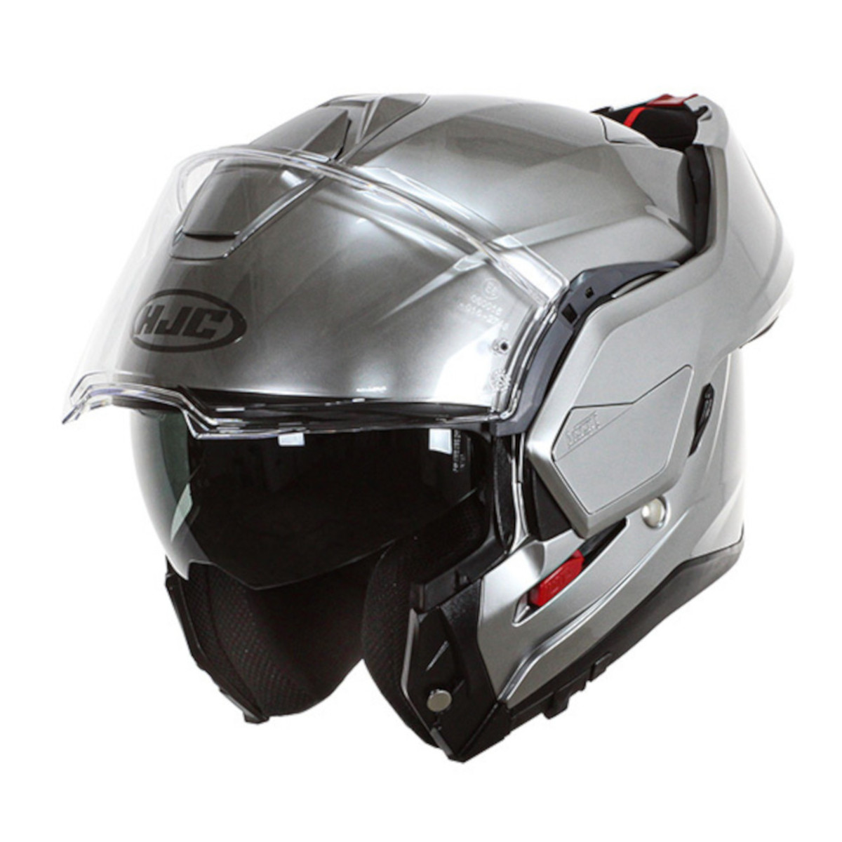 Foto 4 pulgar | Casco Abatible HJC Helmets Moto I100 Hyper color Plata Ecer22-06 más Pinlock