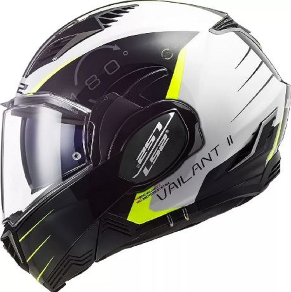 Foto 3 pulgar | Casco Abatible Moto Ls2 Ff900 Valiant Ii Codex Negro/ Blanco