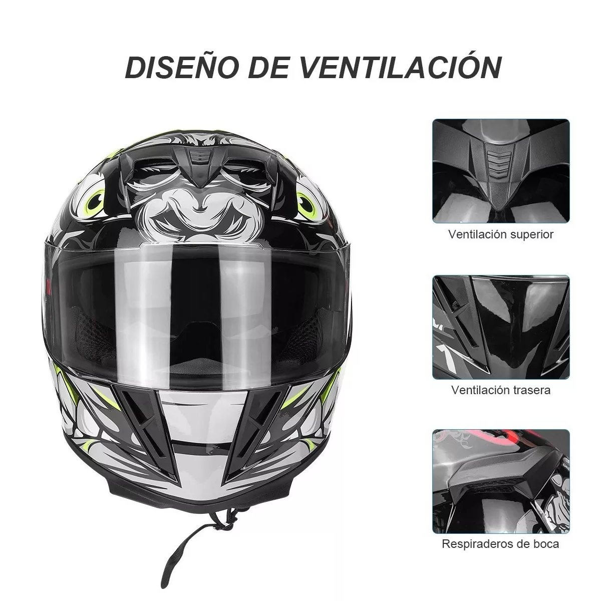 Foto 3 pulgar | Cascos Abatible para Moto Antirreflejos Doble Lente Segura Eo Safe Imports Esi-7958 Multicolor