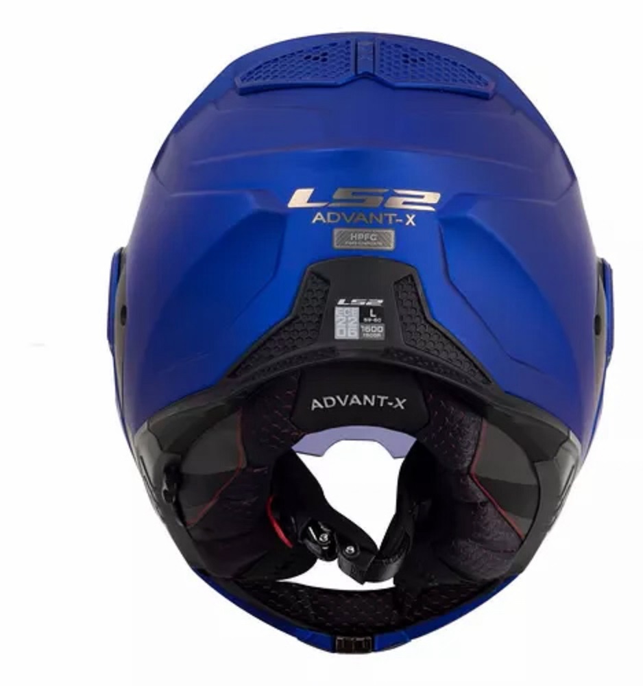 Foto 4 pulgar | Casco Abatible De Moto Ls2 Ff901 Advant X Solid Azul Mate