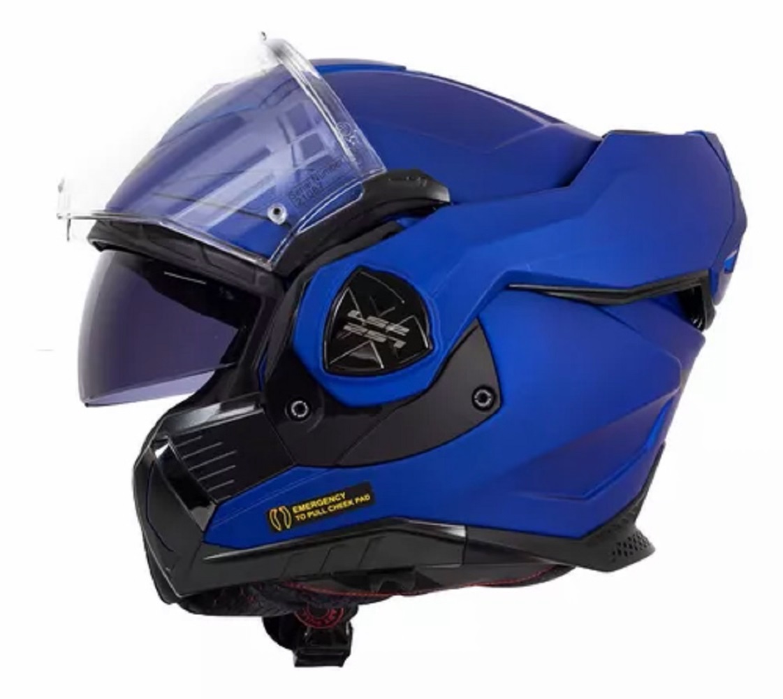 Foto 5 pulgar | Casco Abatible De Moto Ls2 Ff901 Advant X Solid Azul Mate