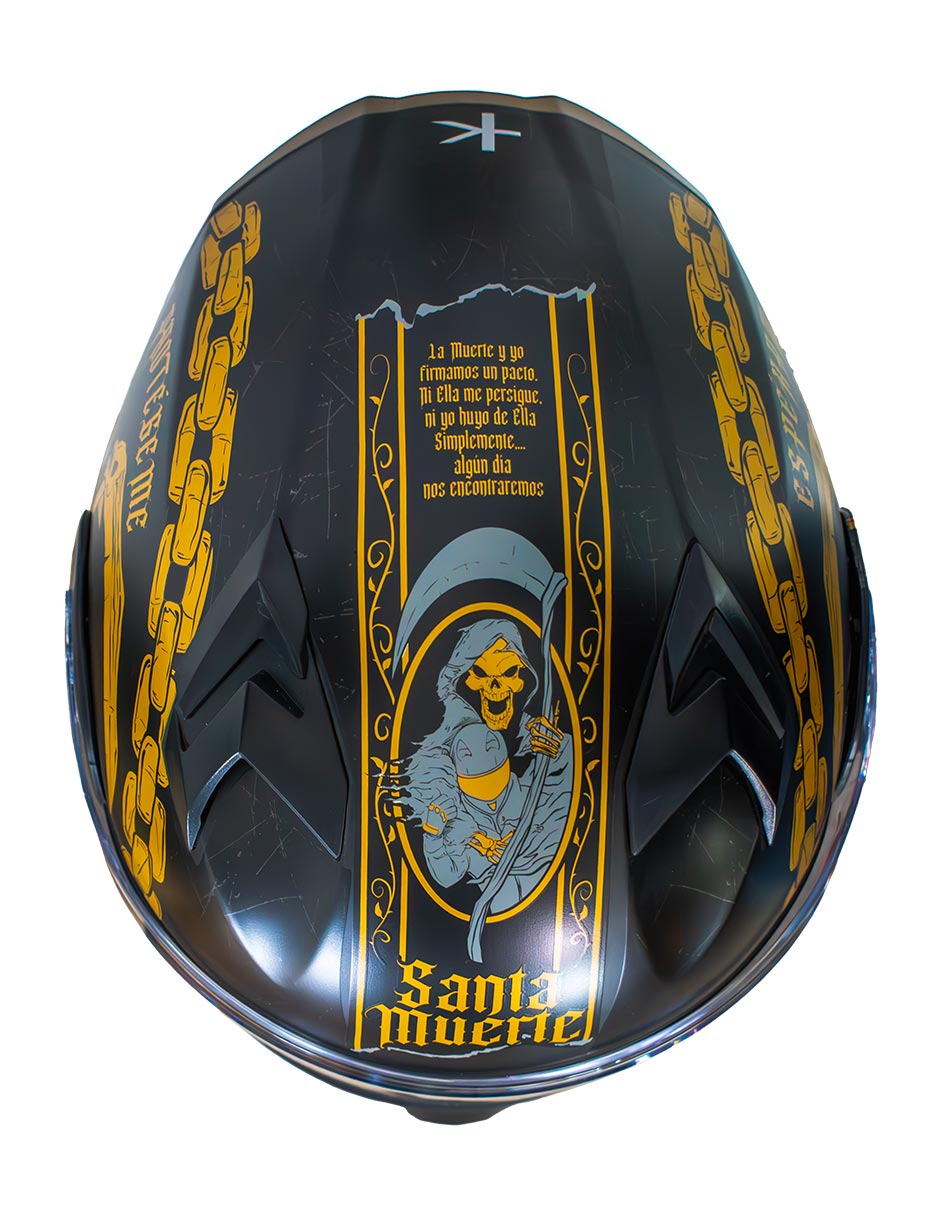 Foto 5 | Casco Abatible Erok Santa Muerte Negro Dot + Mica De Regalo