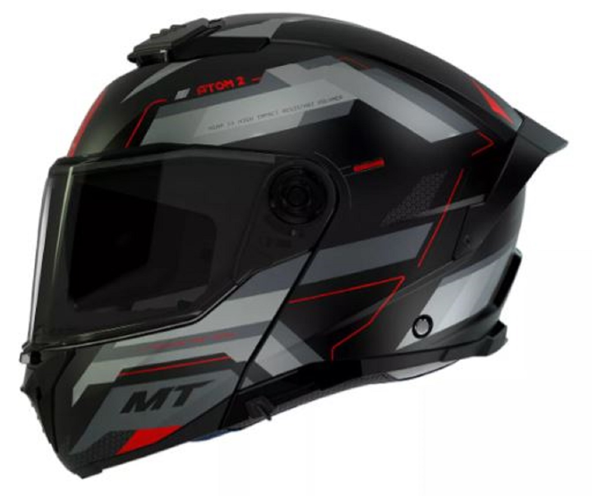 Foto 3 pulgar | Casco Abatible Para Moto Mt Helmets Atom 2 Bast D5 Dot Ece