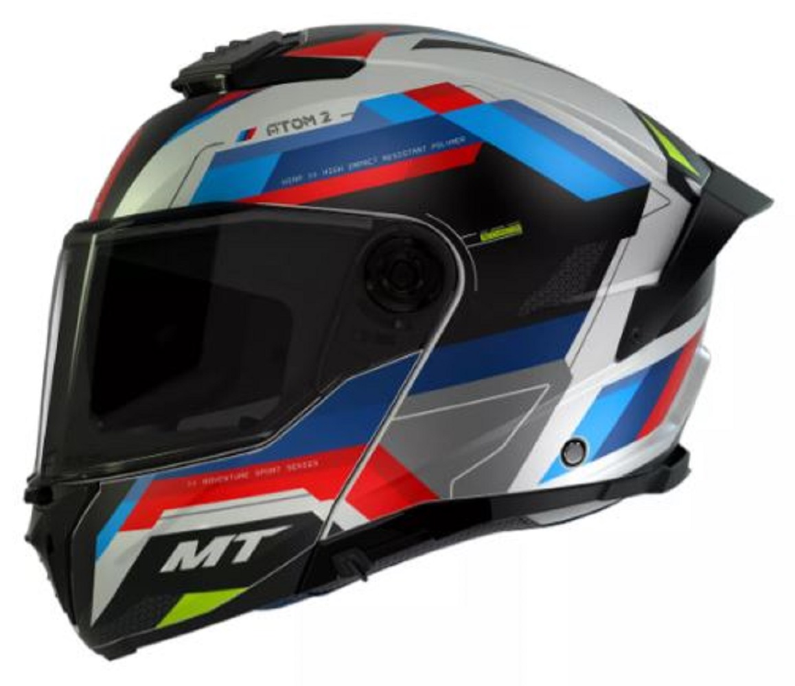 Foto 3 pulgar | Casco Abatible Para Moto Mt Helmets Atom 2 Bast Ao Dot