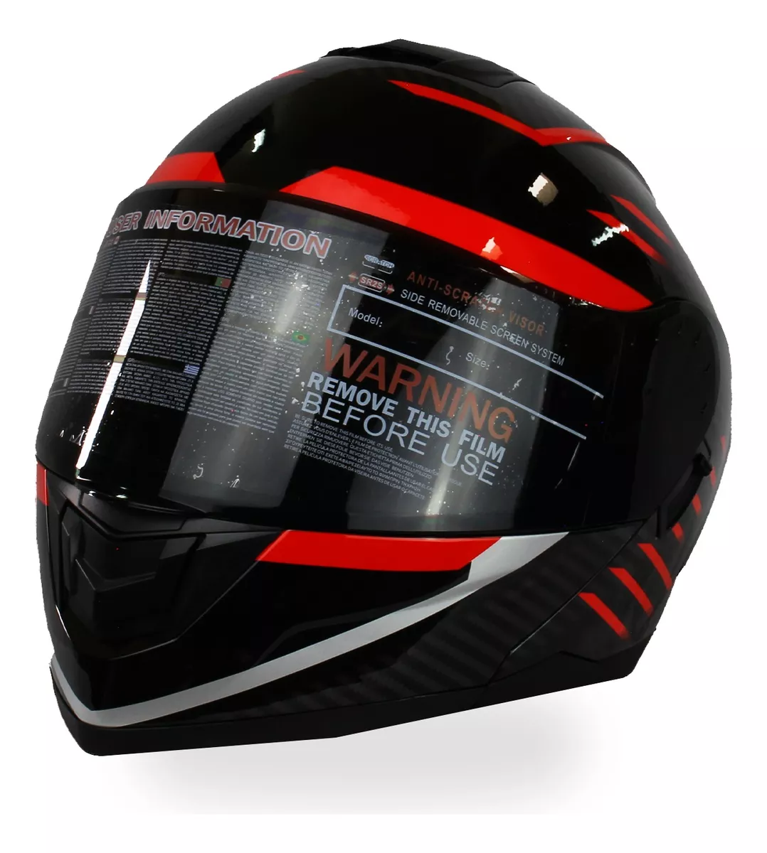 Caso Abatible Maxline para Moto Midnight Rojo Talla L Dot