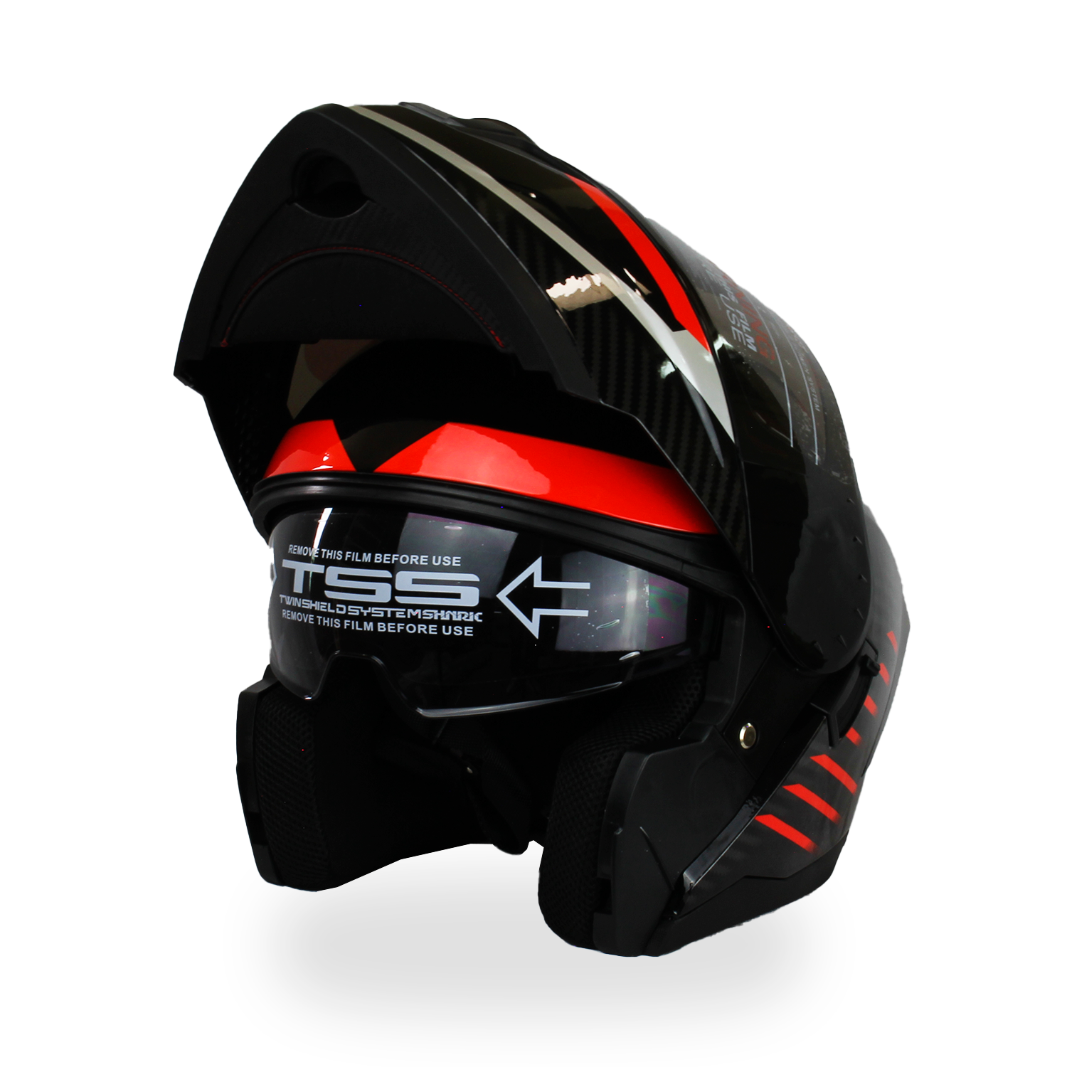 Foto 5 pulgar | Caso Abatible Maxline para Moto Midnight Rojo Talla L Dot