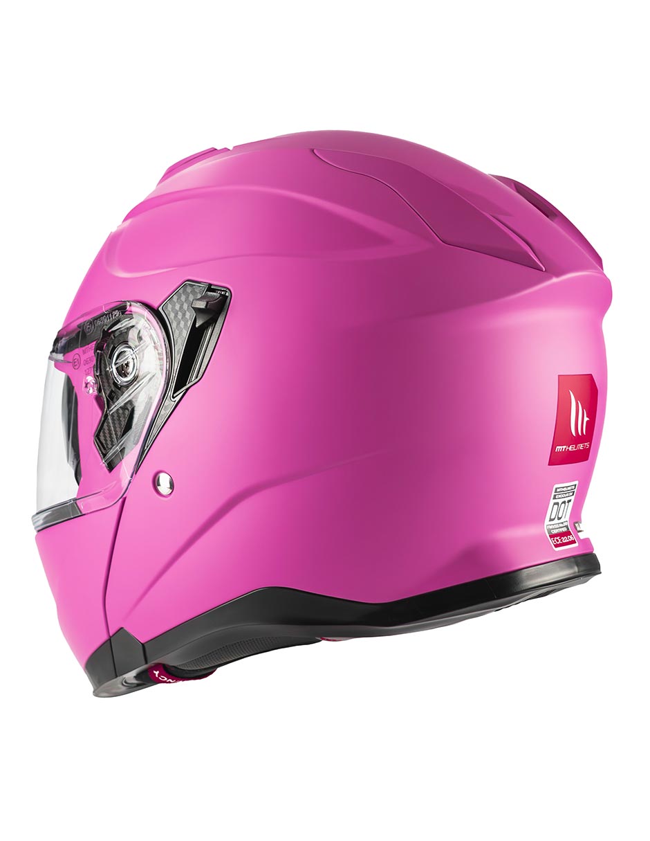 Foto 4 pulgar | Casco Abatible Mujer Mt Helmets Exodus Rosa Doble Certificación