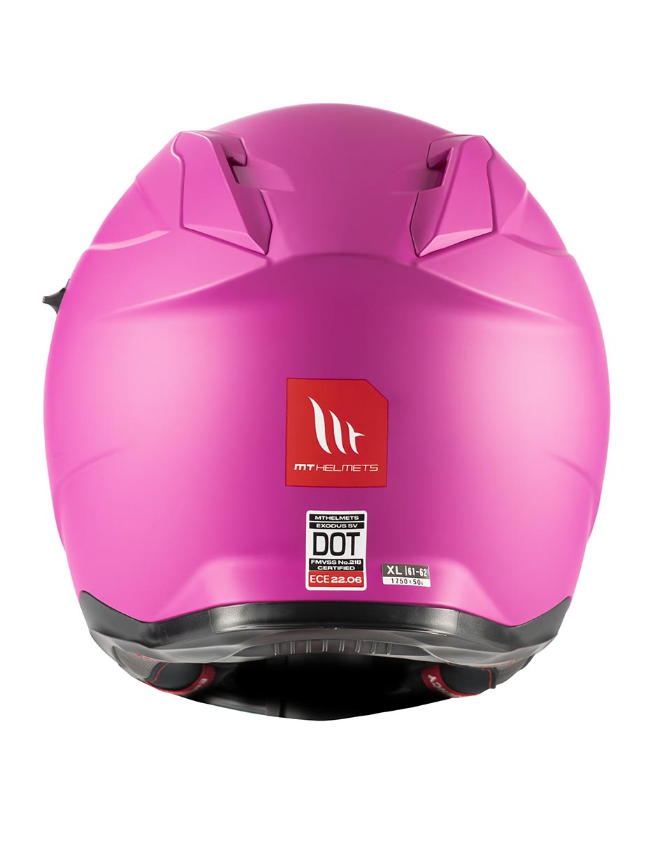 Foto 5 pulgar | Casco Abatible Mujer Mt Helmets Exodus Rosa Doble Certificación