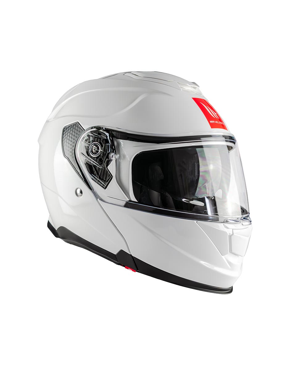 Casco Abatible Mt Helmets Exodus Doble Certificación Blanco