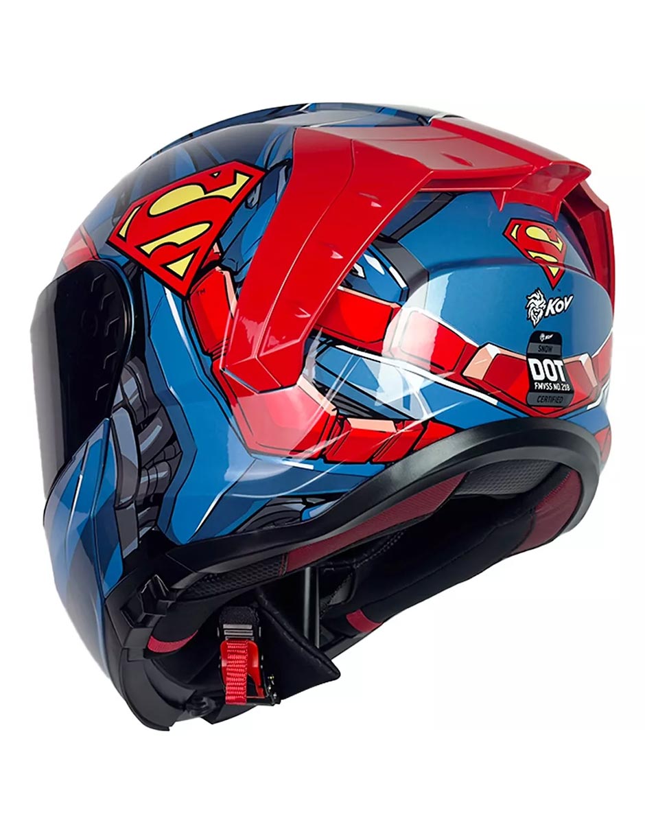 Foto 3 pulgar | Casco Abatible Moto Kov Snow Superman 2.0 Azul Certifica Dot