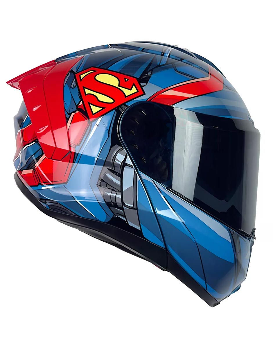 Foto 5 pulgar | Casco Abatible Moto Kov Snow Superman 2.0 Azul Certifica Dot