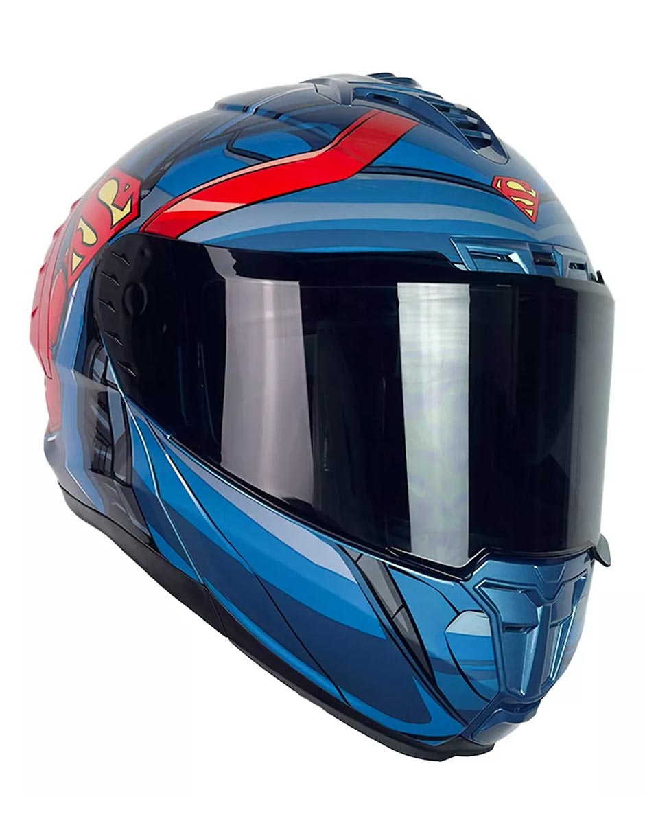 Foto 6 pulgar | Casco Abatible Moto Kov Snow Superman 2.0 Azul Certifica Dot
