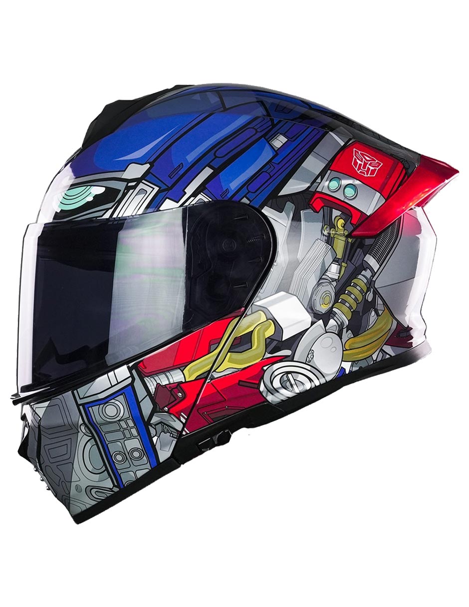 Casco Abatible Kov Transformers Optimus Prime Dot Luz Led