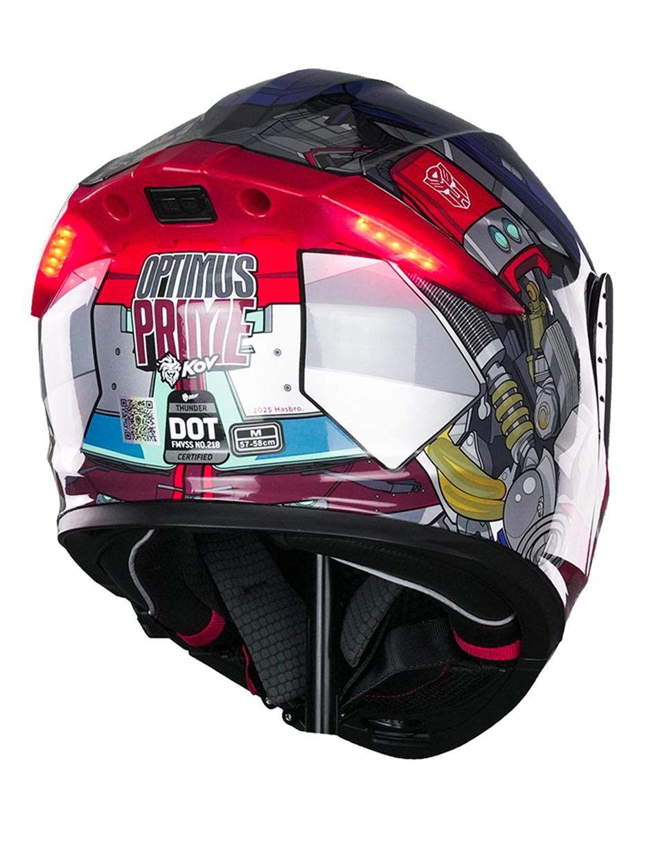 Foto 3 | Casco Abatible Kov Transformers Optimus Prime Dot Luz Led