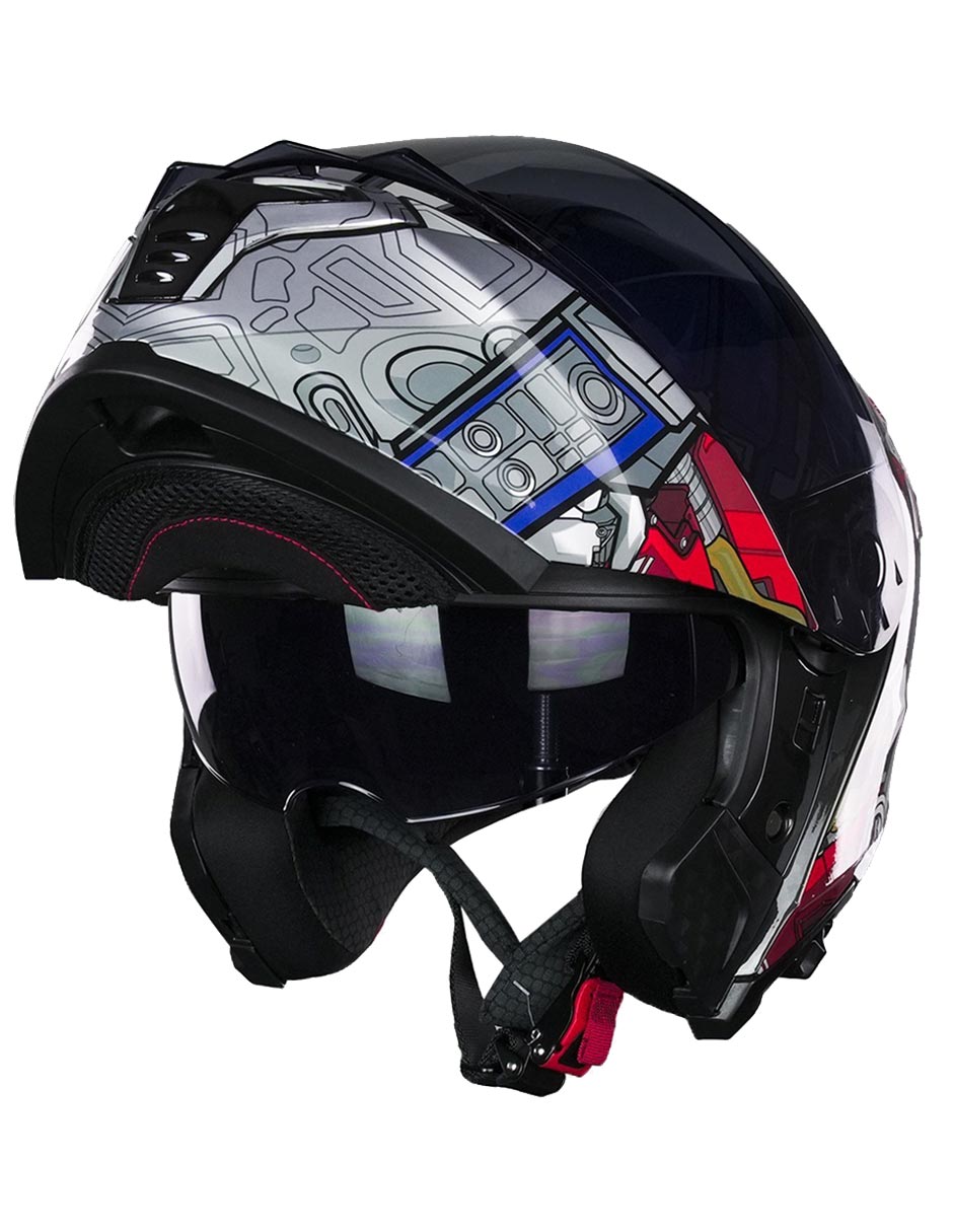 Foto 6 pulgar | Casco Abatible Kov Transformers Optimus Prime Dot Luz Led