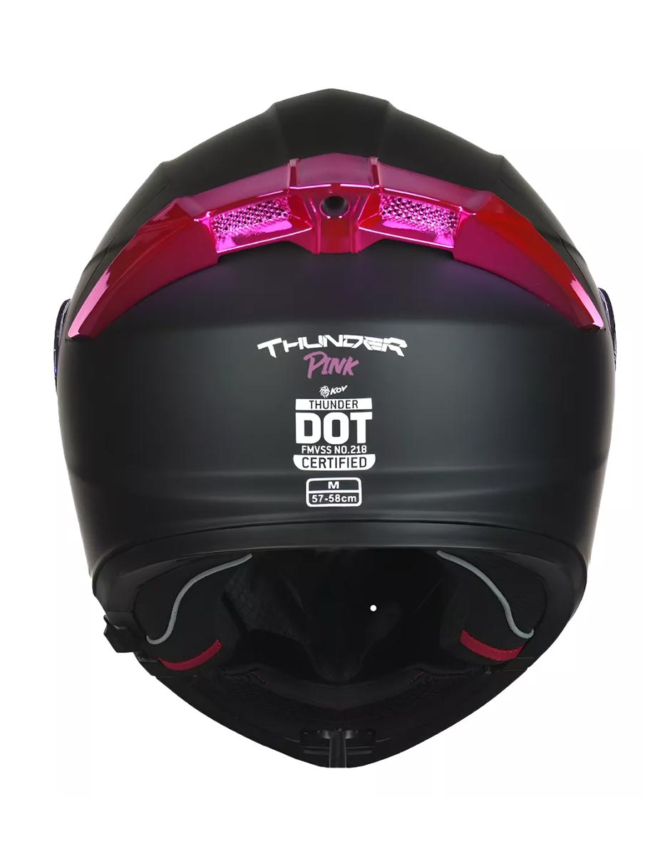 Foto 6 pulgar | Casco Kov Abatible Moto Thunder Metal Pink Para Mujer