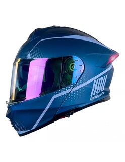 Foto 1 | Casco Kov Abatible Moto Thunder Waves Azul Con Luz Led Dot