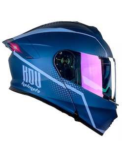 Foto 6 | Casco Kov Abatible Moto Thunder Waves Azul Con Luz Led Dot