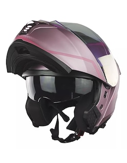 Foto 2 | Casco Kov Abatible Mujer Moto Thunder Rosa Mica Para Noche