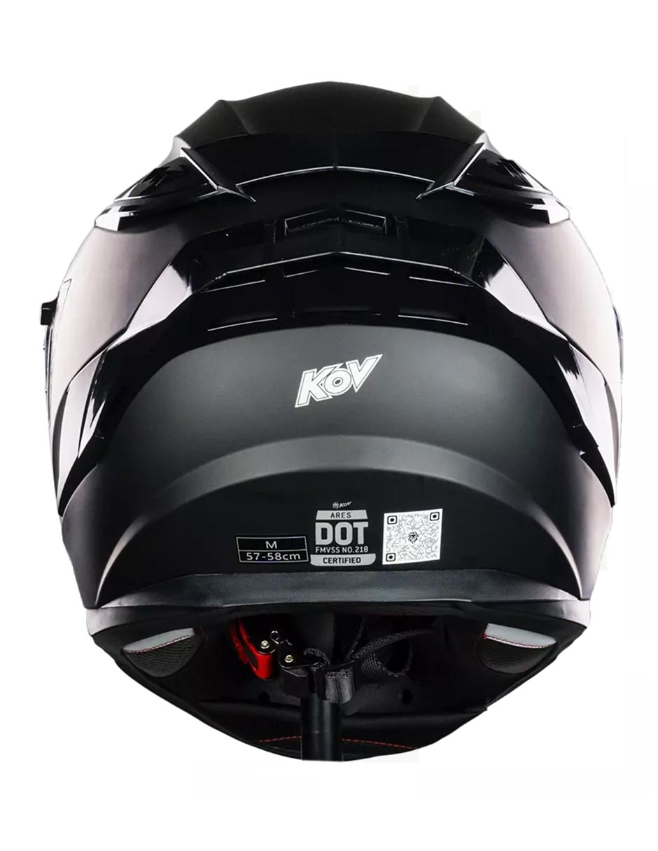 Foto 4 pulgar | Casco Para Moto Kov Ares Negro Mate Certificado Dot