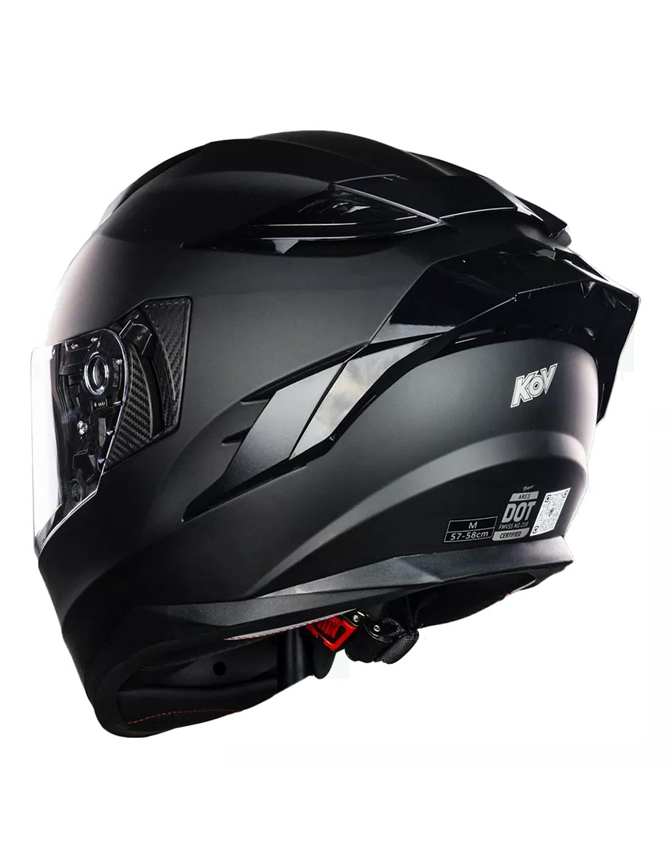 Foto 5 pulgar | Casco Para Moto Kov Ares Negro Mate Certificado Dot