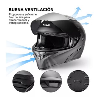 Foto 5 | Casco Abatible Certificado Dot Para Moto Lab.g Talla 2xl Negro