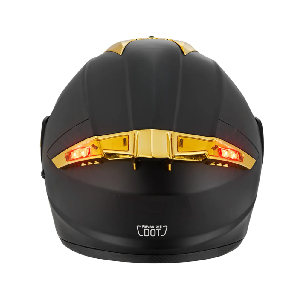 Foto 3 | Casco Sleek De Moto Abatible En Oro Mate Con Luz  Lab.g Negro Amarillo Talla L