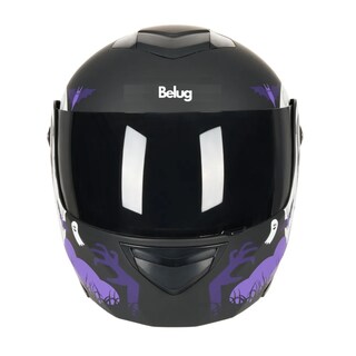 Foto 1 | Casco Belug Para Moto Abatible Certificado M (57-58 Cm) Violeta Negro Halloween