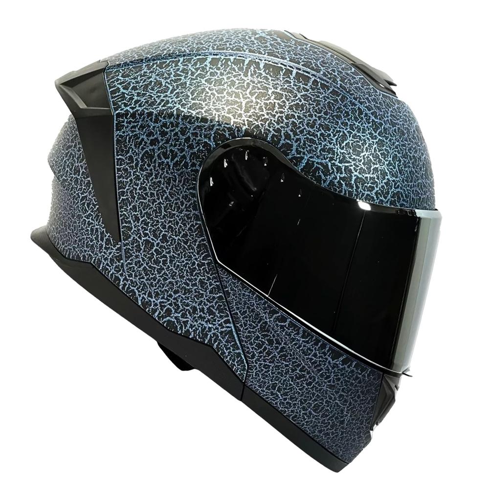 Foto 3 pulgar | Casco Moto Abatible Certificado Cracked Con Gafas Talla M