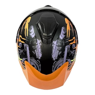 Foto 2 | Casco Moto Certificado 2w Xolo Talla M Con Gafas Naranja