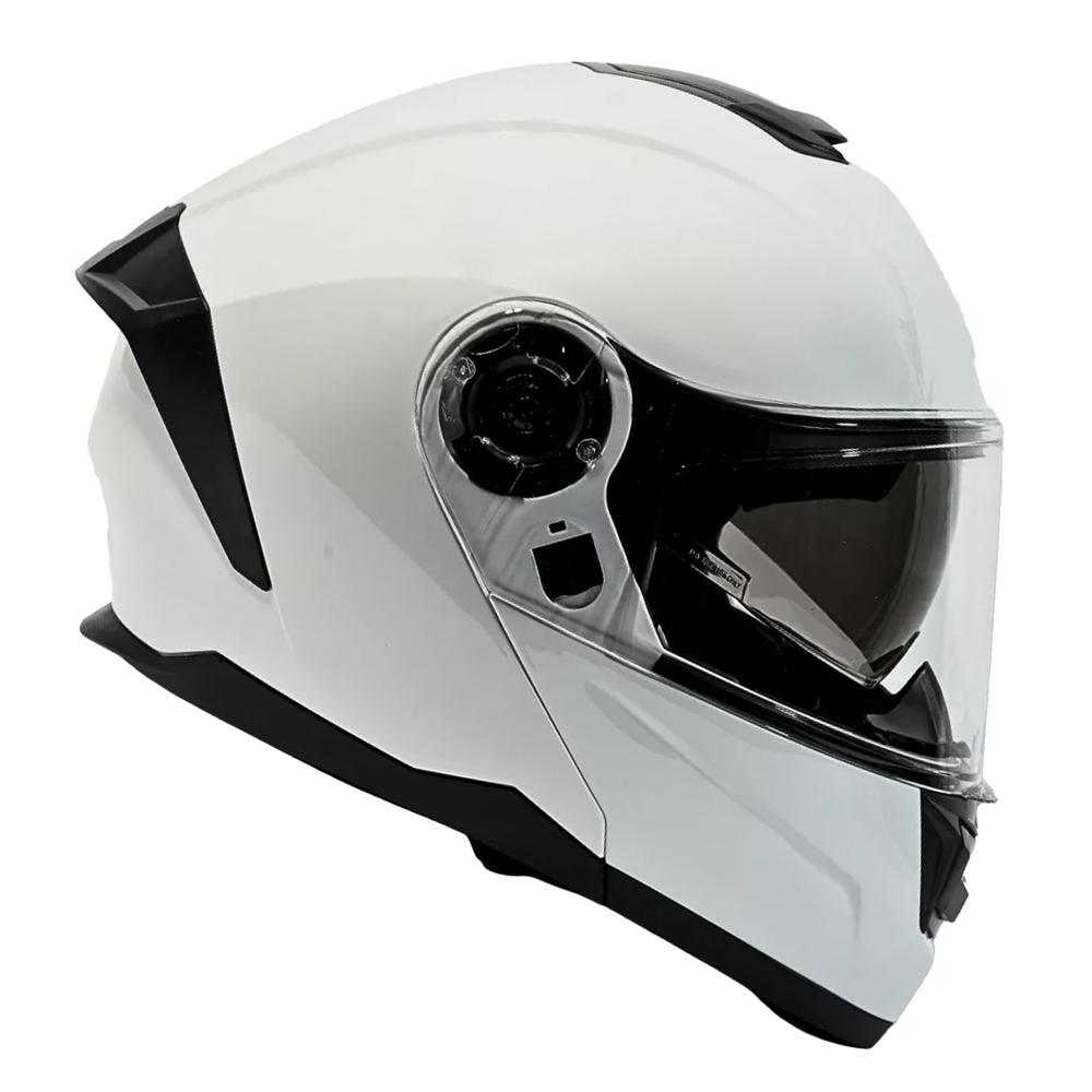 Foto 3 pulgar | Casco Moto Abatible Certificado Dot Blanco Gafas Talla Xxl