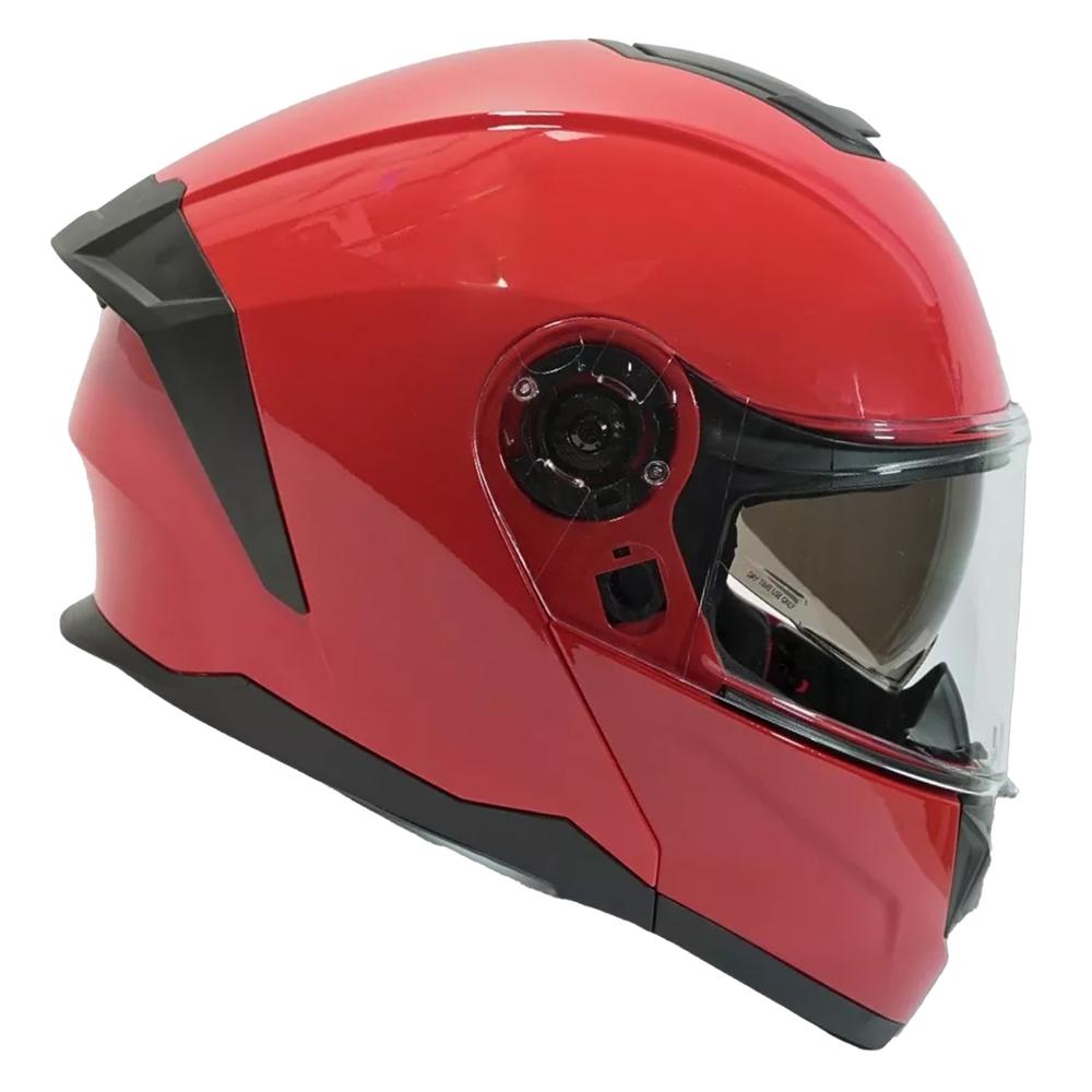 Foto 3 pulgar | Casco Moto Abatible Certificado Dot Rojo Con Gafas Talla Xl