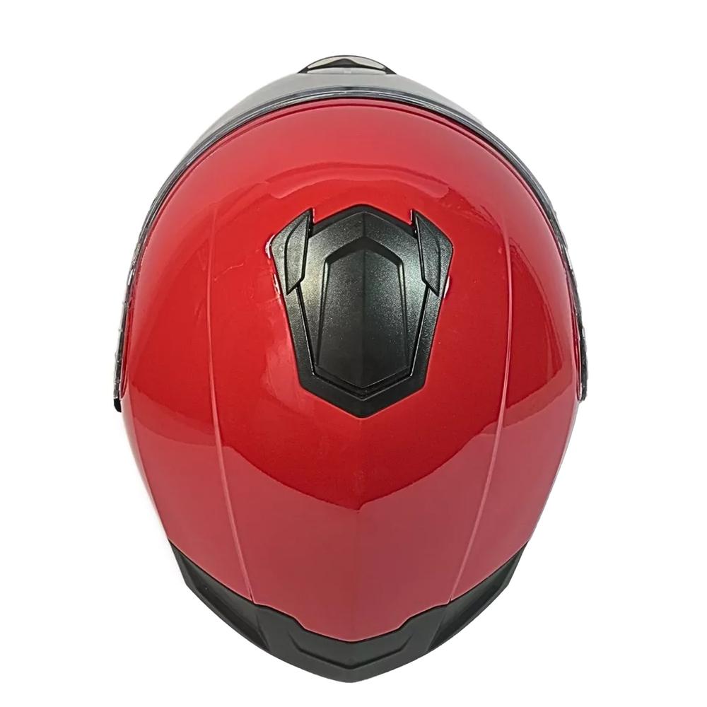 Foto 4 pulgar | Casco Moto Abatible Certificado Dot Rojo Con Gafas Talla Xl