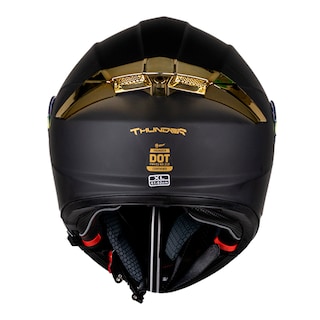 Foto 2 | Kov Casco Thunder Solido Negro Mate Dorado G