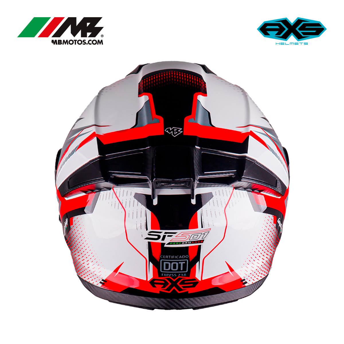 Foto 3 pulgar | Casco Para Motocicleta Axs Performance Sf501 Blanco