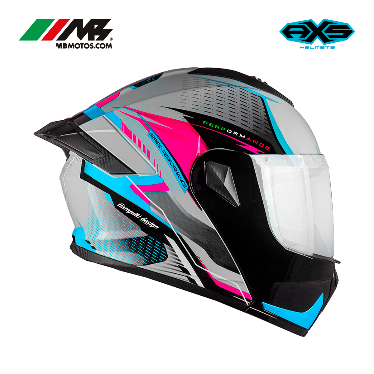 Foto 2 pulgar | Casco Para Motocicleta Axs Performance Sf501 Plata
