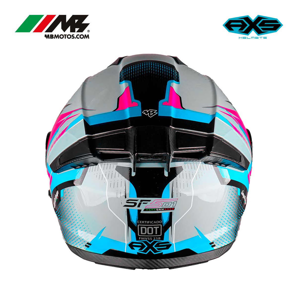 Foto 3 pulgar | Casco Para Motocicleta Axs Performance Sf501 Plata